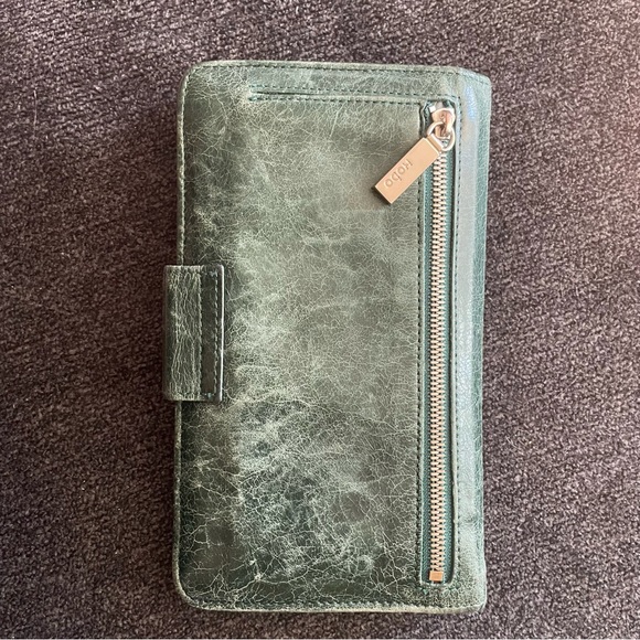 HOBO Vintage Hide Dark Hunter Jasper Green Genuine Leather Wallet - Picture 6 of 7